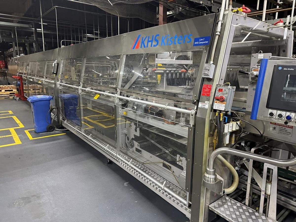 Used Bottling Line, 600–800 BPM, US Bottlers Filler, Sidel Labeler, Kisters TSP100V Shrink Wrapper, #5991609