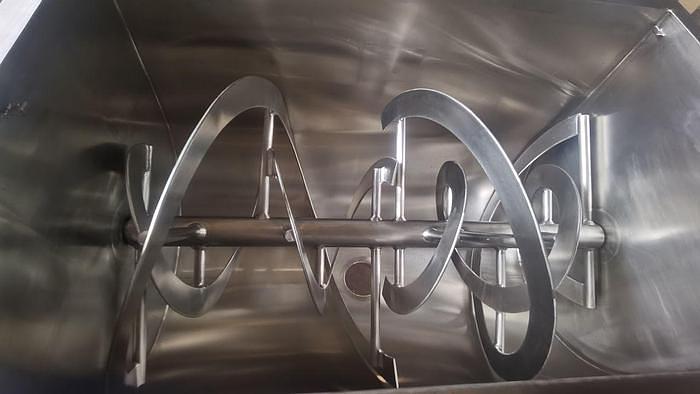 New 50 Cubic Foot Stainless Steel Ribbon Mixer, 12 HP