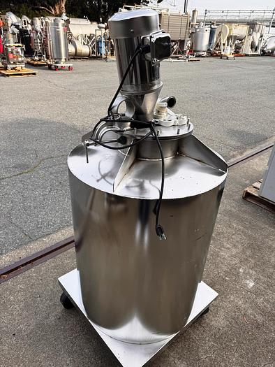 Used Tank, 100-Gallon, Stainless Steel, 30" x 36", Agitated, Sharpe Mixers, #5991260