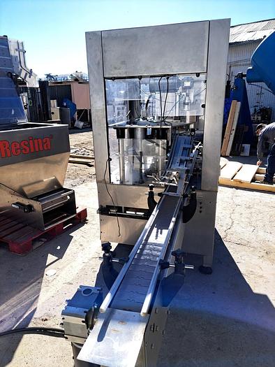 Used Capper, Resina, Model NRS-51, Single Chuck, Stainless Steel