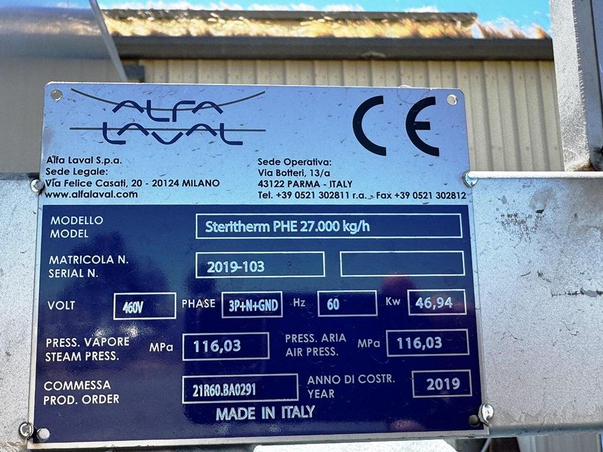 Unused Sterilizer System, Media, Alfa Laval, PHE Type, 119 GPM, Stainless Steel, #5991413