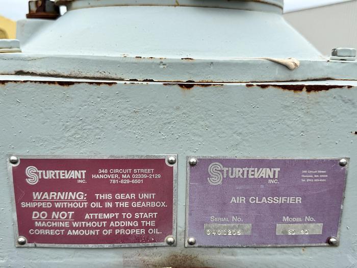 Used Classifier, Air, Sturtevant, Model SD-80, 60 – 75 HP, #5991166