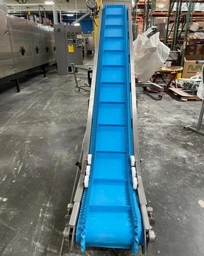 Used Conveyor, Belt, Incline, Cleated, Stainless Steel, 16"x78", Andgar, 1 HP #C745227