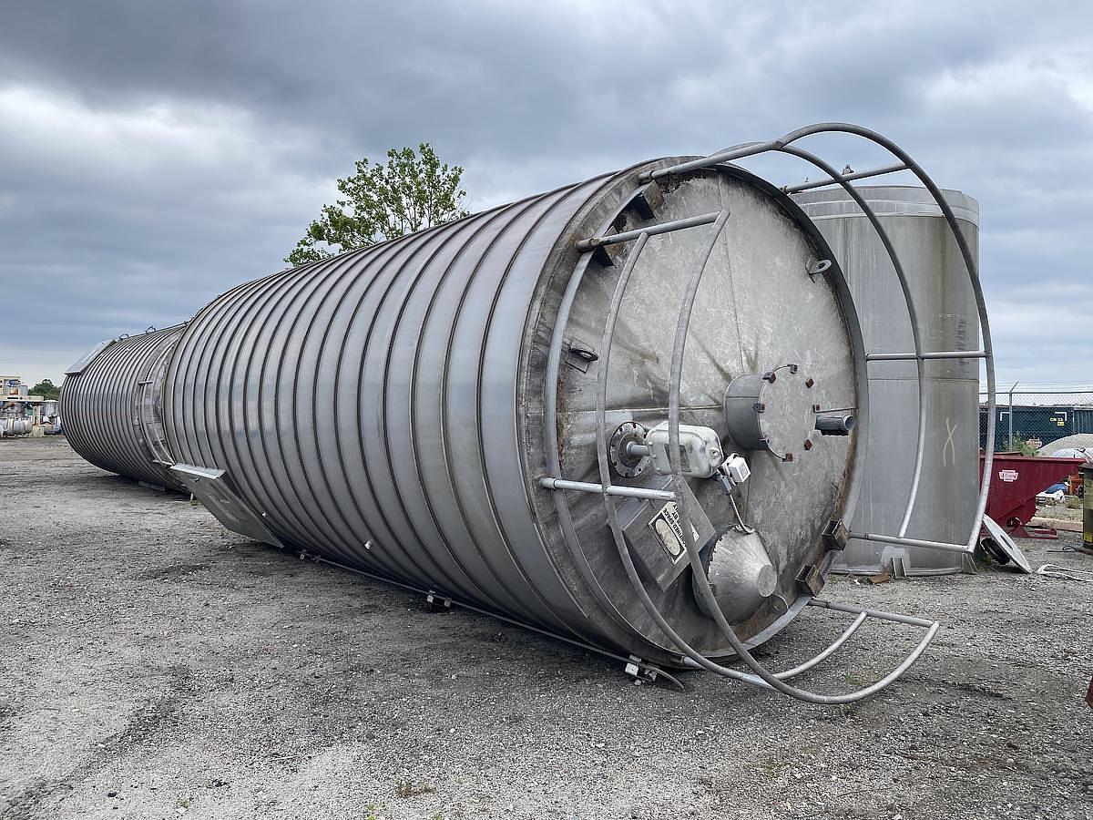 Used Tank, 11,000 Gallon, 12' Diameter x 24' High, Spiral Aluminum, Vertical Cone Bottom, Conair, Silo, #5991771