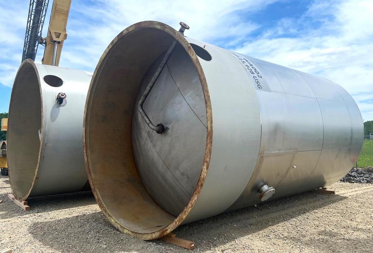 Used Tank, 15,000 Gallon, Vertical, 304L Stainless Steel, ASME, Unused, #5991729