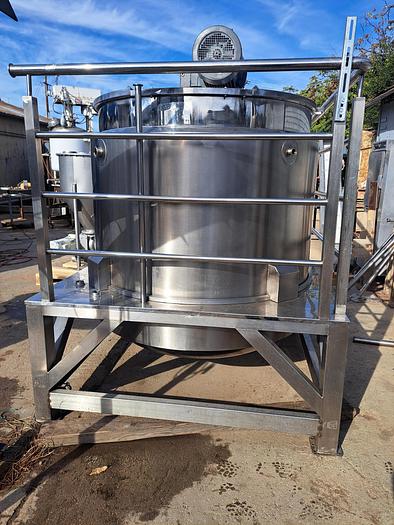 Used Tank, 575 Gallon, Mixing, Stainless Steel, Jacketed, Bolted Homogenizer #5991161
