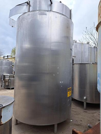 Used Tank, 2,000 Gallon, 304 Stainless Steel, Jacketed, Full Vacuum #S744961