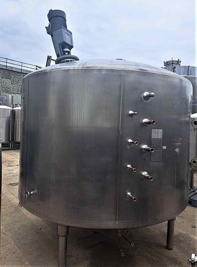 Used Tank, 1,600 Gallon, S/st, Agit, Jkt, Mueller #S745166
