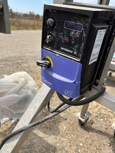 Used Conveyor, Belt, Incline, Cleated, 12" x 91", Stainless Steel, Andgar, 1 HP #C745226