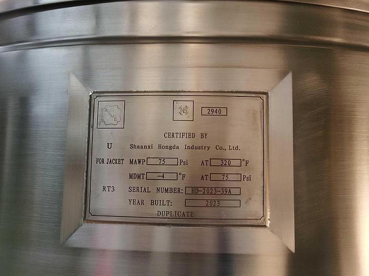 Used Tank, 20,000 Gallon, Triple Motion High Shear, 316L Stainless Steel, 75 PSI, Jacket, #5991702