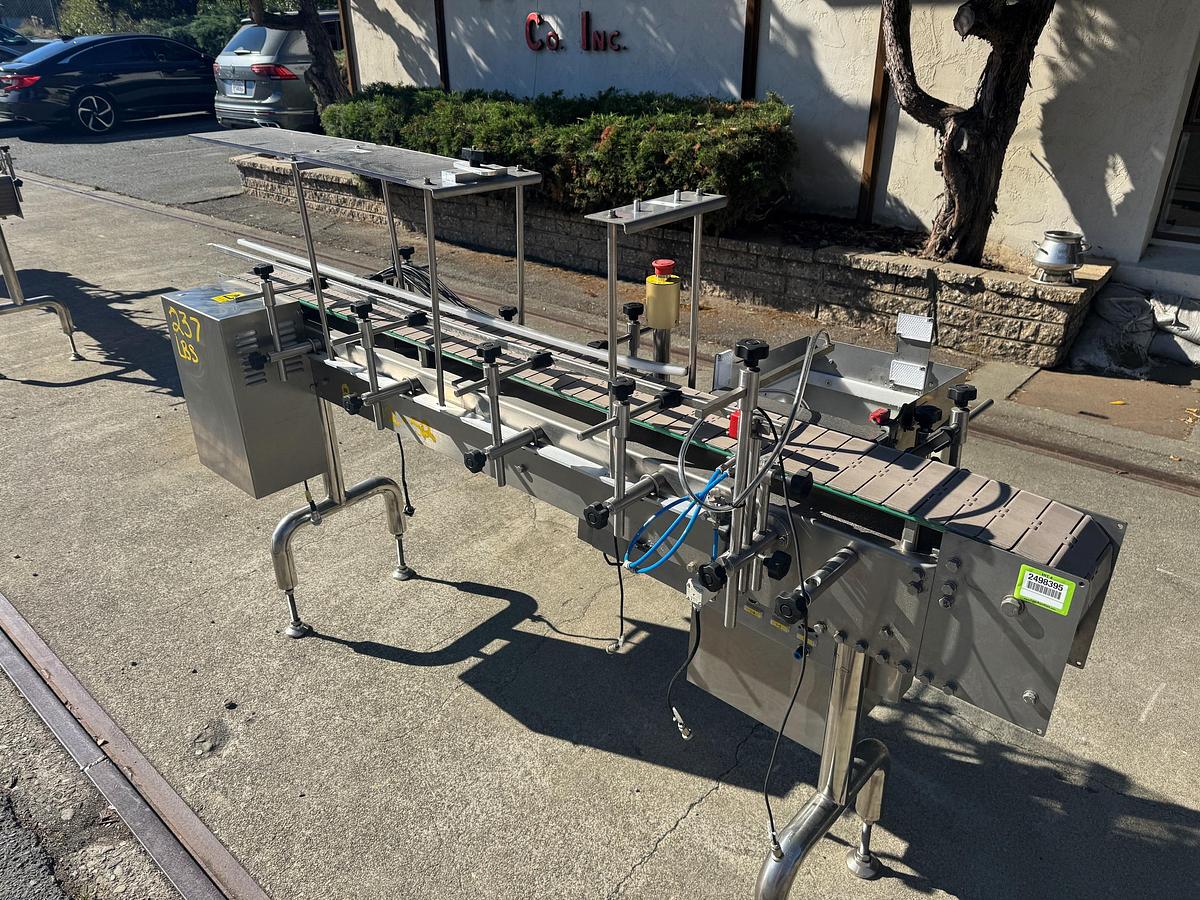 Used Conveyor, Belt, 6" X 6.5’, Stainless Steel, Plastic Belt, Air Reject, #5991590