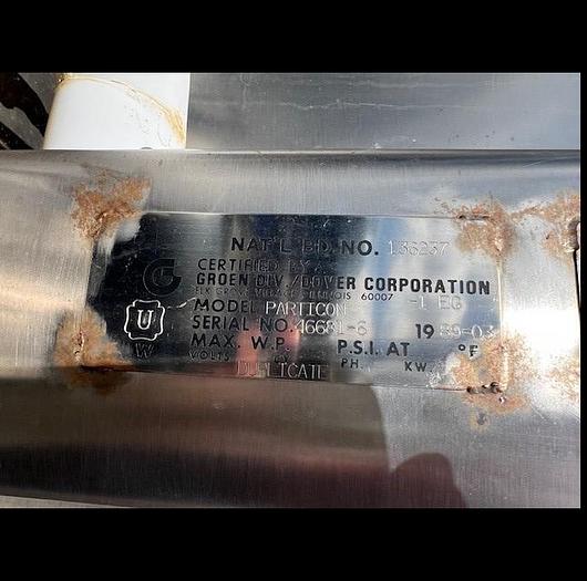 Used Votator, 8" X 36", Single, Groen, S/st, Vert, 10 HP (3) #S717400