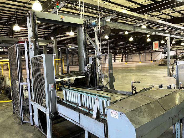 Used Palletizer, A-B-C, Model NODE 7, Automatic, Wulftec Stretch Wrapper, #