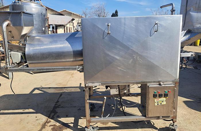 Used Seasoning Drum, 24" x 84", Stainless Steel, Dry & Liquid Application - #5363100