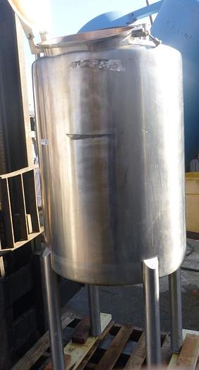 Used Tank, 125 Gallon, 304 Stainless Steel, Dome Top, Dish Bottom #S744944