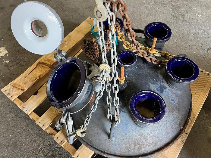 Used Reactor, 100 Gallon, Glass Lined, De Dietrich, 150 PSI, Jacketed, Agitated #S744732