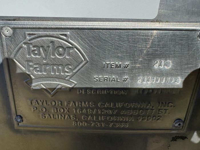 Used Dumper, Bin, Stainless Steel, 51" x 53" x 42", Hydraulic Pump #S745485