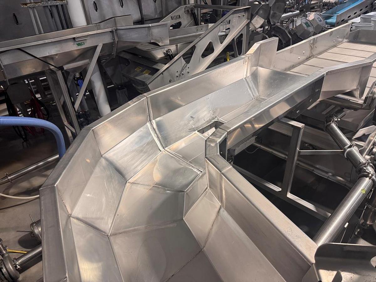 Used Washer, Flume, 20" x 100 linear feet, Stainless Steel, Dunk Reels, Pumps, #5991862