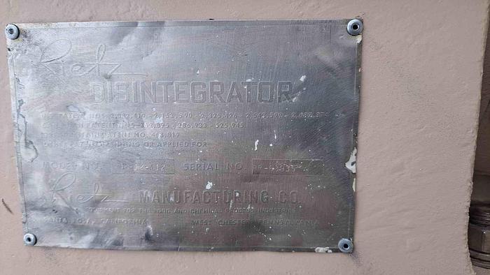 Used Mill, Disintegrator, Rietz, Model RP12-12-KI22, Stainless #S745060