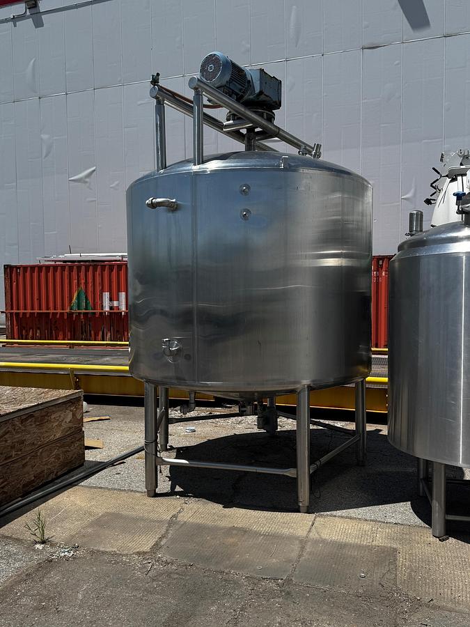 Used Tank, 1,500 Gallon, Stainless Fabrication, Jacketed, Agitated, Stainless Steel, #