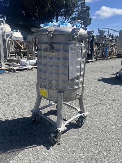 Used Tank, 25 Gallon (100 Liters), Stainless Steel, Jacketed, 50 PSI Internal #S745433