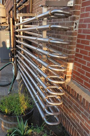 Used Tube-in-Tube Heat Exchanger, 50 SF, 316 Stainless Steel, 1.5" x 9.5' - #4585837