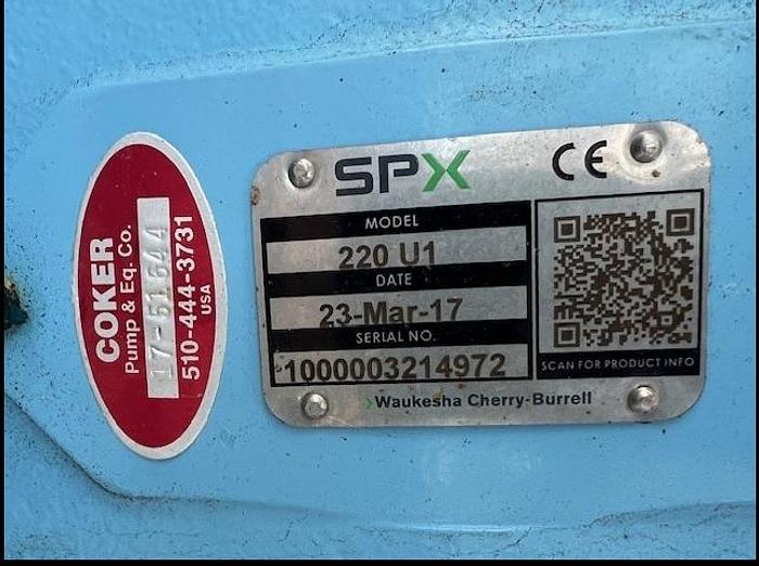 Used Pump, Positive, SPX Waukesha, Model 220 U1, 4" In/Out, Stainless, 7.5 HP #S745454