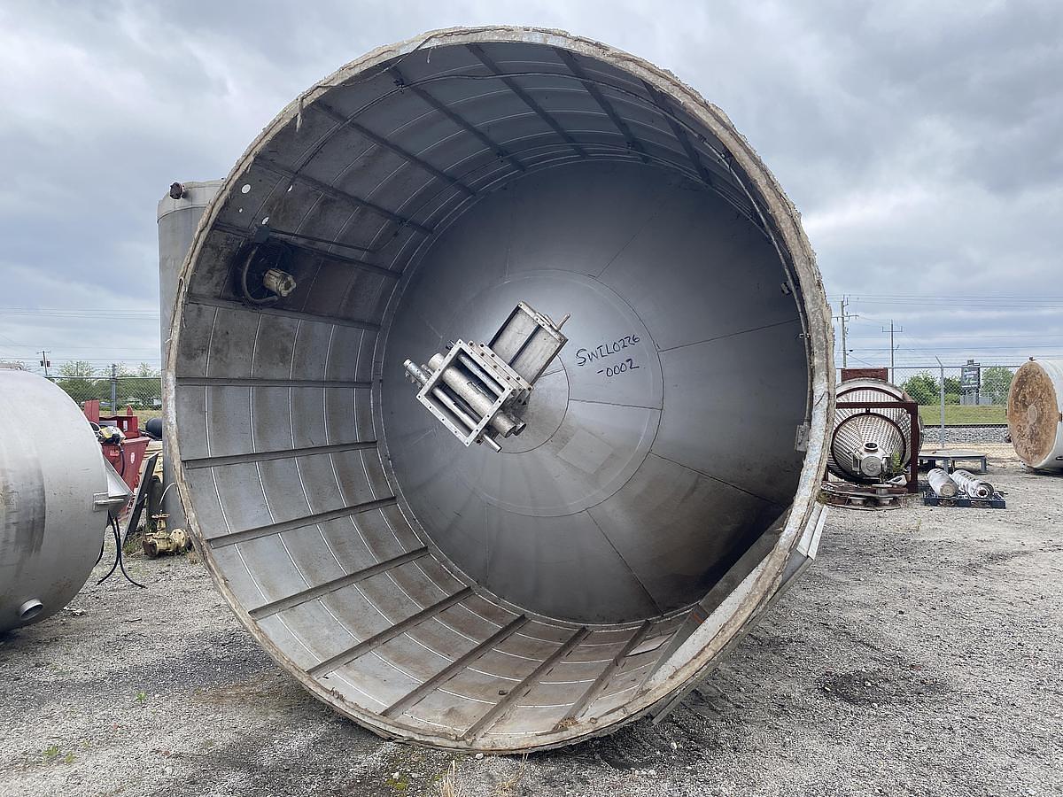 Used Tank, 11,000 Gallon, 12' Diameter x 24' High, Spiral Aluminum, Vertical Cone Bottom, Conair, Silo, #5991771