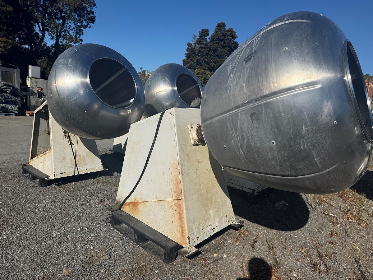 Used Coating Pan, 48" Diameter, Stainless Steel,  Baffles, (4) Available, #5991573