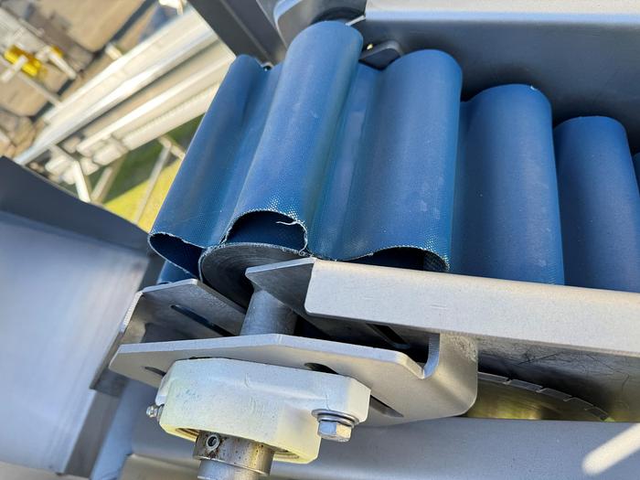 Used Slicer, Tip and Tail Cutter, Topper, F.I.R.M. Inc., 16" Wide Belt, 12" Blade - #5355506