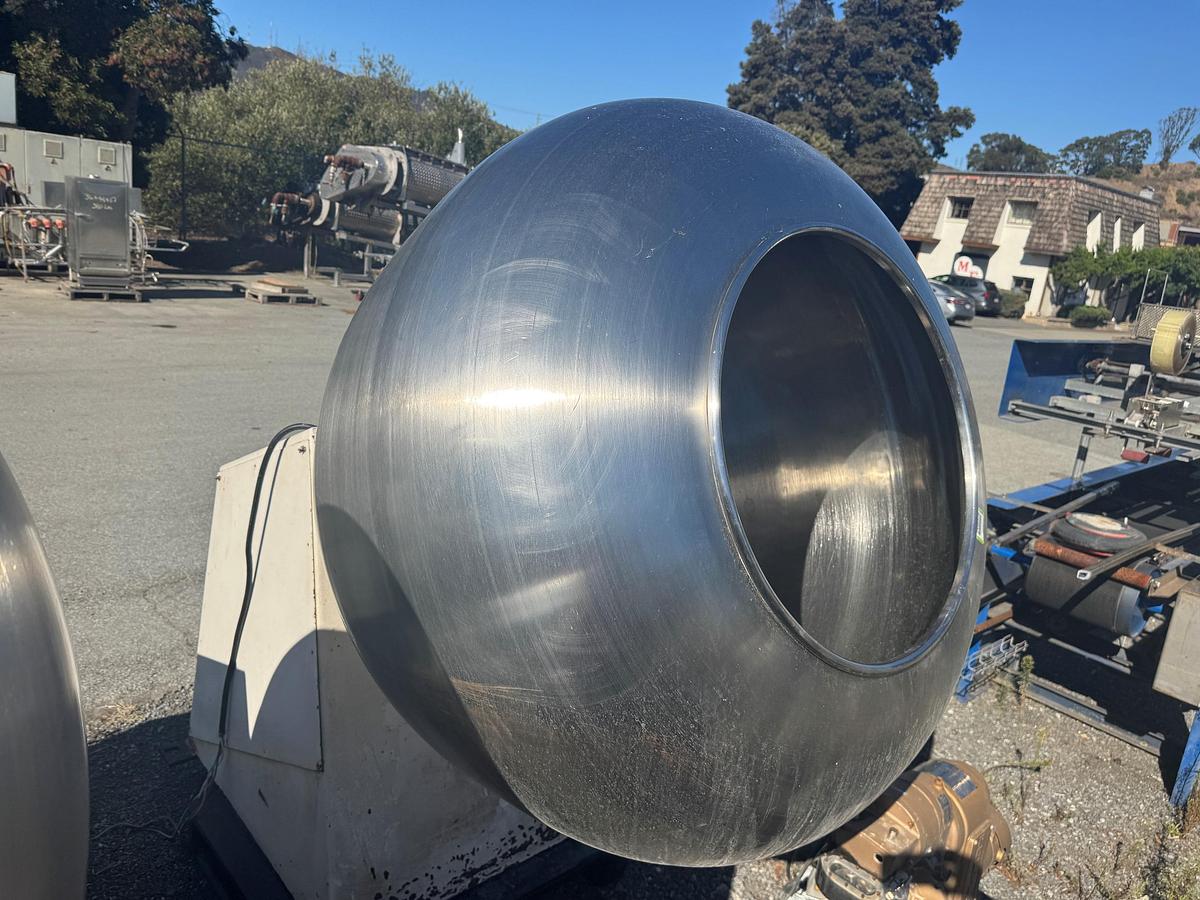 Used Coating Pan, 48" Diameter, Stainless Steel, Polished Interior, #5991575