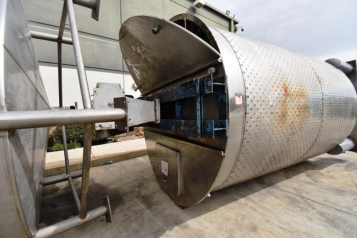 Used Tank, 6,000 Gallon, 316 Stainless Steel, Dish Bottom, Jacketed, #5991009