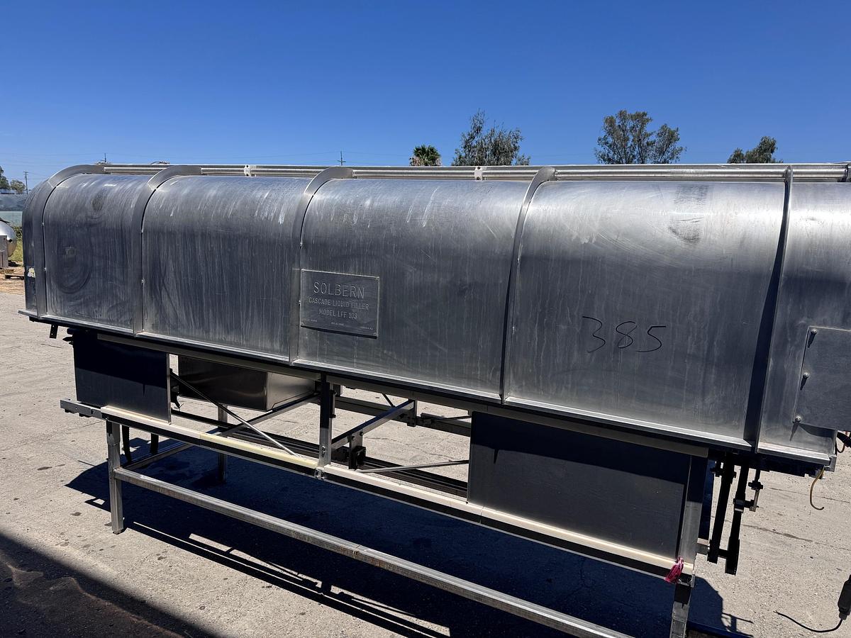 Used Filler, Liquid, Can/Bottle, Solbern LFF-103, Stainless Steel, 1,400 CPM, #5991709