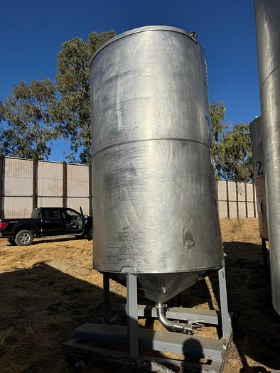 Used Tank, 750 Gallon, 316 Stainless Steel, Cone Bottom, #5991022