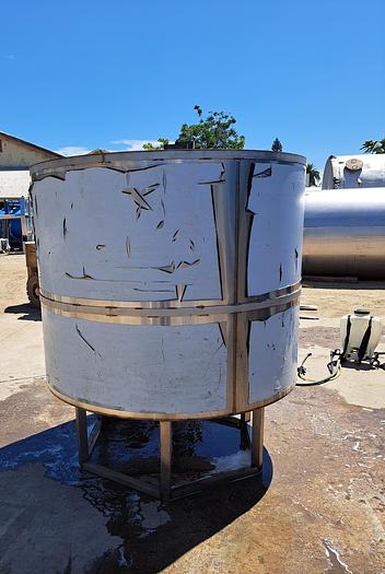 Used Tank, 580 Gallon, 304 Stainless Steel, Straight Side, Flat Bottom #S745257