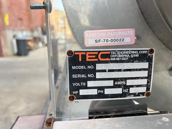 Used Screen, Rotary, 12" x 24", Tec Eng, S/st, 1/2 HP #C734608