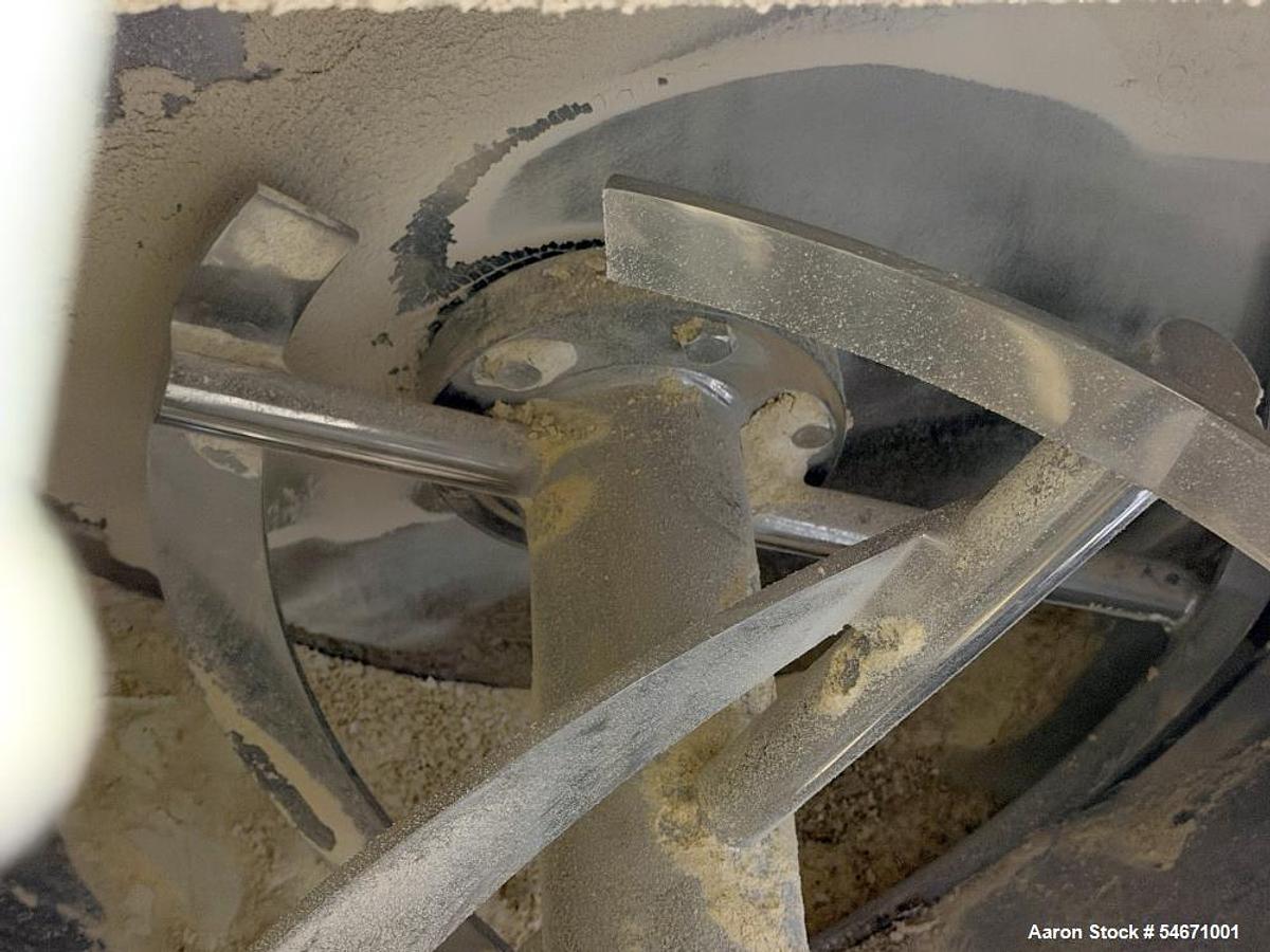 Used Mixer, Ribbon, 35 CF, Stainless Steel, Paul O. Abbe, Model RB-35, 20 HP, Double Spiral, #5992010