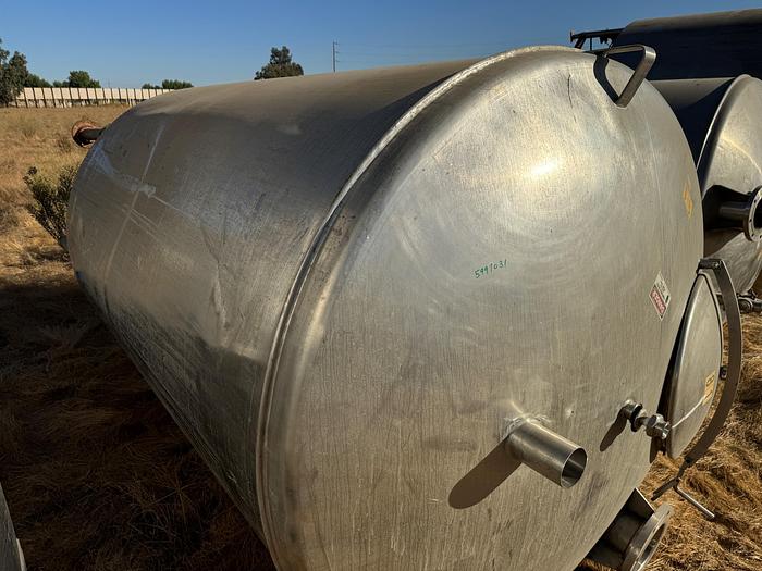 Used Tank, 2,000 Gallon, 316 Stainless Steel, 6' x 9', #5991031