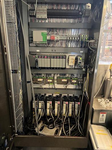 Used Filamatic 2-Head Cubitainer Filler and Capper with Conveyor