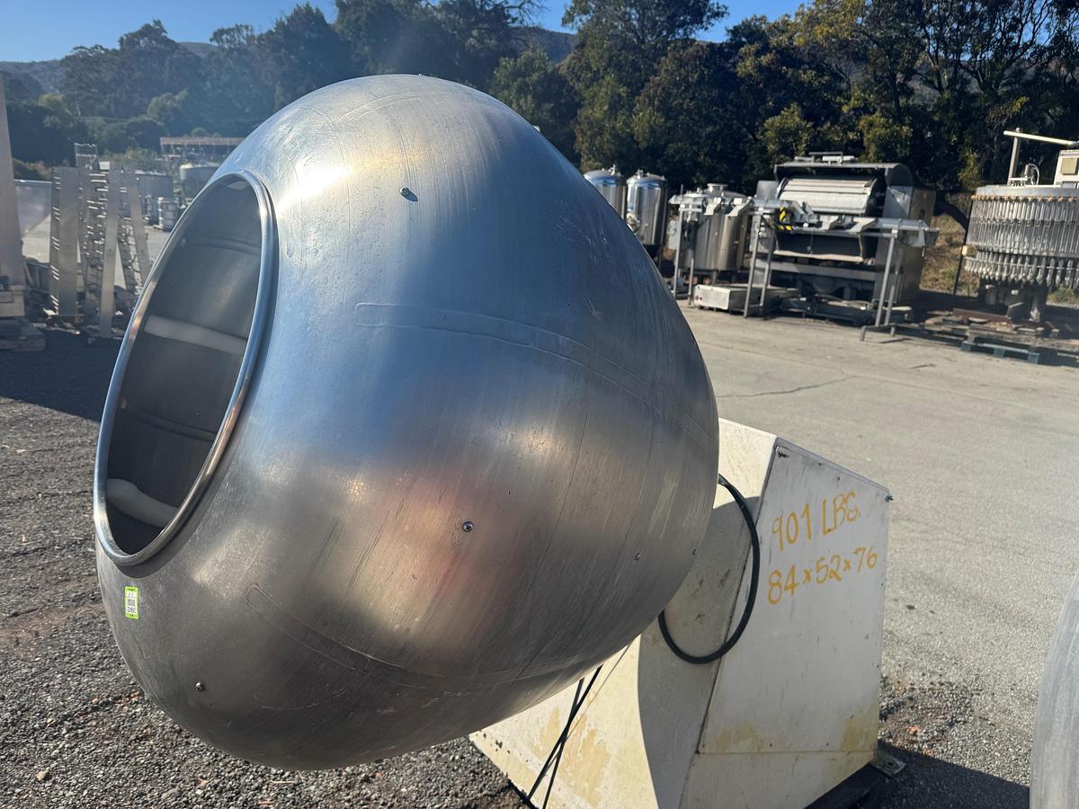 Used Coating Pan, 48" Diameter, Stainless Steel,  Baffles, (4) Available, #5991573