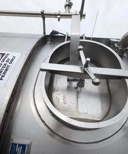 Used Tank, 6,600 Gallon, Stainless Steel, 96" x 202", Jacketed, Santa Rosa #5762689