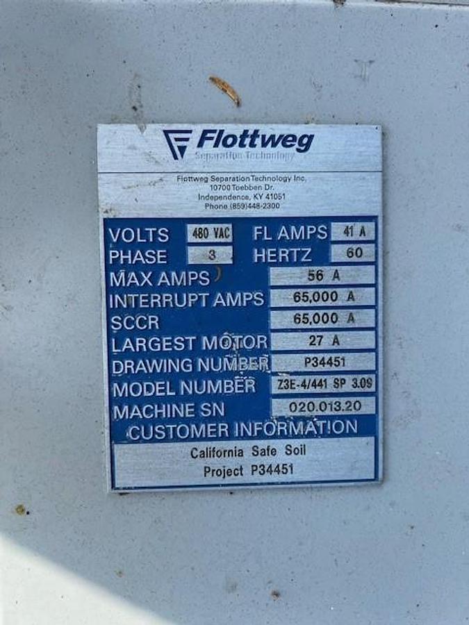 Used Centrifuge, Flottweg Tricanter, Model Z3E-4/441, 2016, Stainless Steel, With Controls, #5991393
