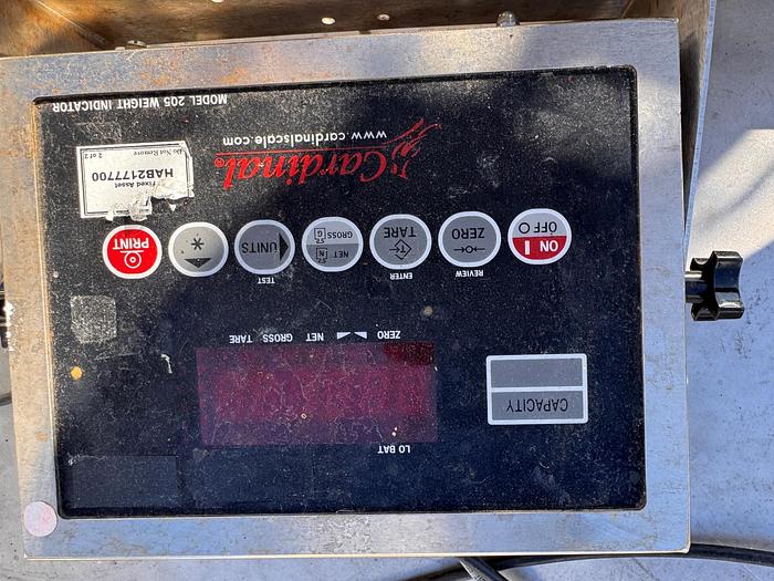 Used Scale, Platform, 30" x 30", 10,000 Pounds, Stainless Steel, Cardinal Detecto, 205, #5991258