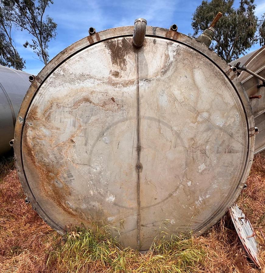 Used Tank, 4,200 Gallon, Stainless Steel, 6' Dia x 20' H, Valley Foundry, UL rated, #5991327