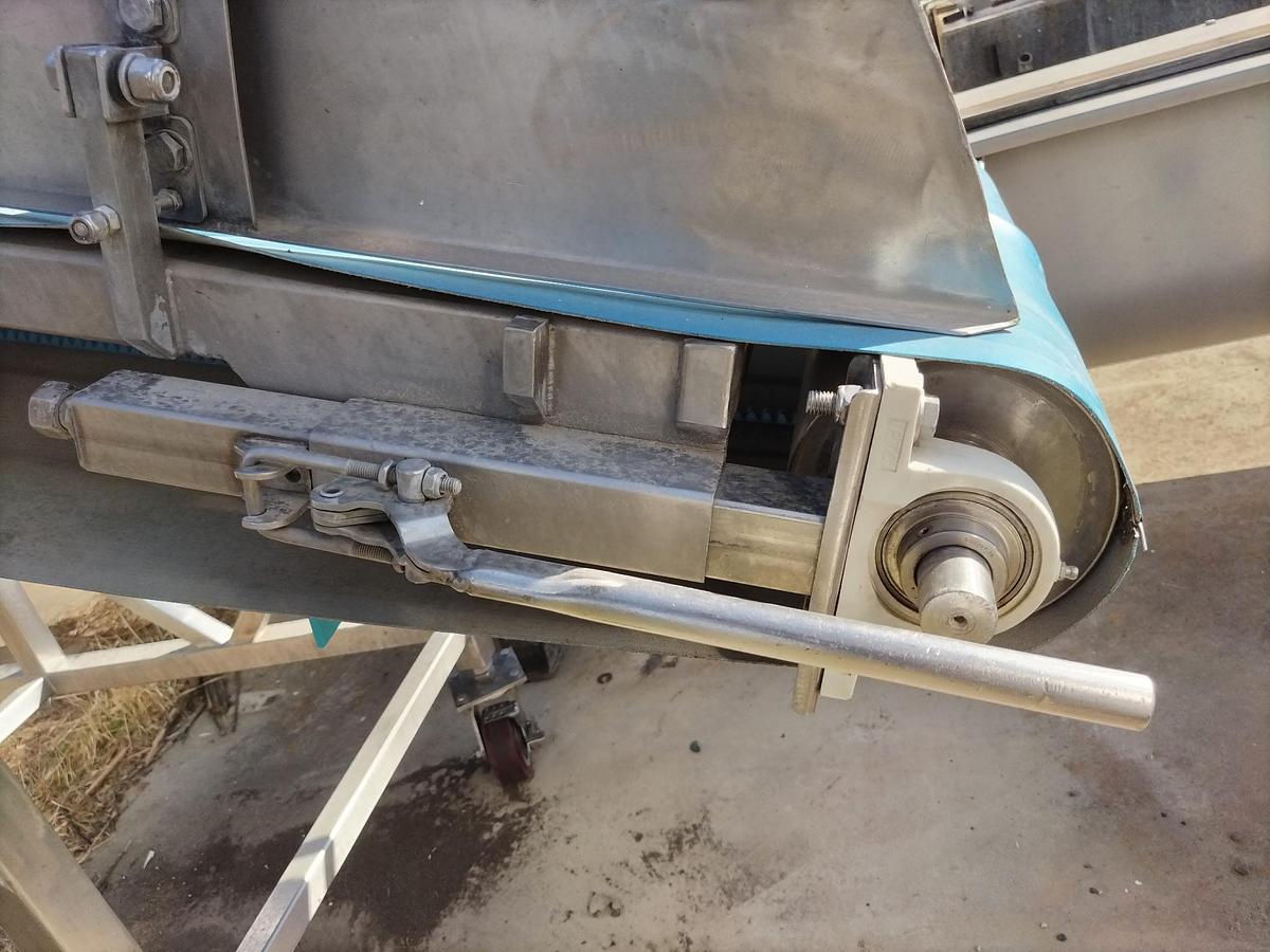 Used Conveyor, Belt, Incline, 24” W x 13’ L, Stainless Steel, Cleated, 2 HP, #5991605