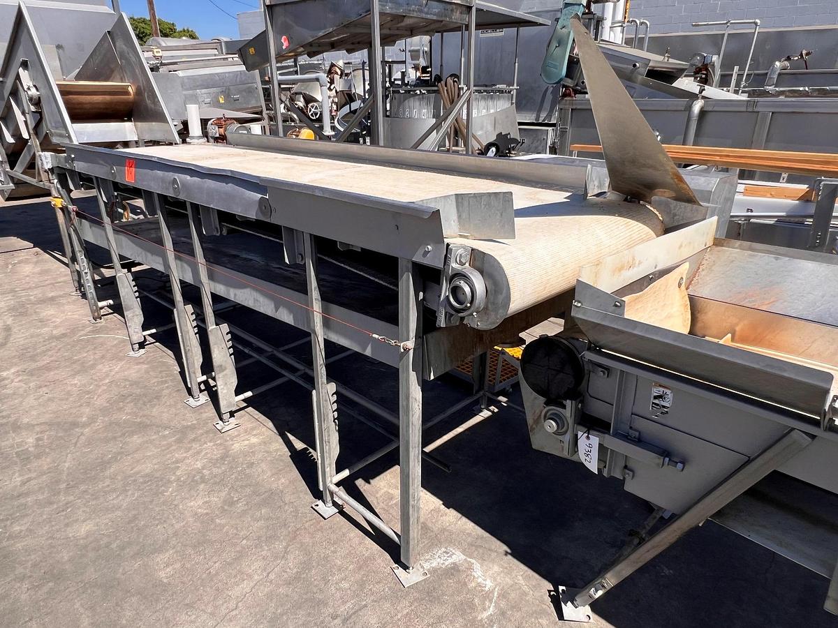 Used Conveyor, 36”W x 12’L, Inspection, Stainless Steel, Sound Ocean Metal Fabricators, #5991525