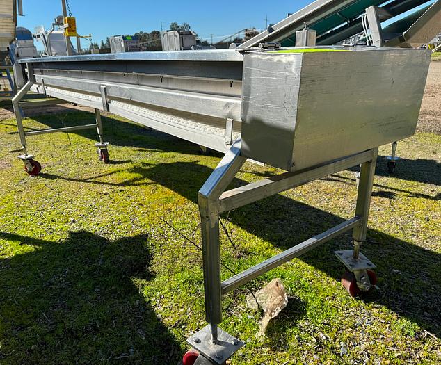 Used Conveyor, Belt, 12" Wide X 10'6" Long, Stainless Steel, Washdown #S745473