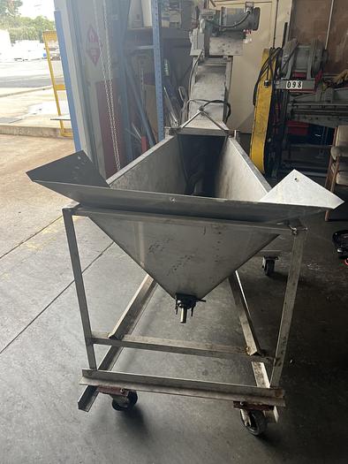 Used Conveyor, Screw, 6" x 10', Stainless Steel, With Hopper, Incline -