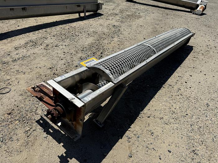 Used Conveyor, Screw, 6" X 7', Stainless Steel, Less Motor, #5880238