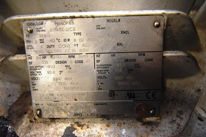 Used Mill, Colloid, 40 HP, Stainless Steel, Charlotte, SD40, #5991053